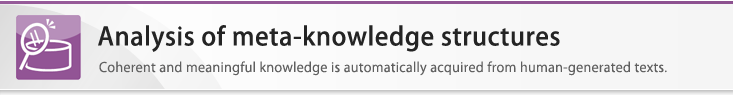Analysis of meta-knowledge structures / Coherent and meaningful knowledge is automatically acquired from human-generated texts.